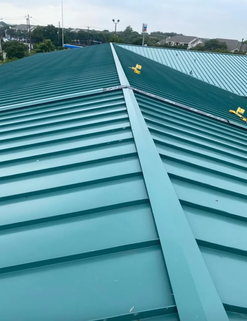 Green commercial metal roof ridge and valley for Metal Roof Repair in Macclenny